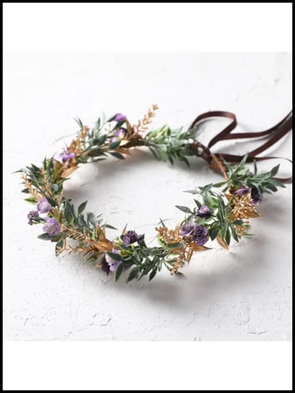 Golden Green Fairy Flower Crown Headband, Floral Circlet for Weddings,
